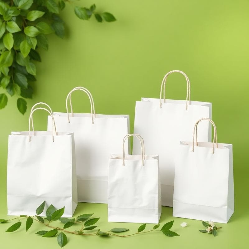 Premium white paper bags series - elegant packaging for boutiques